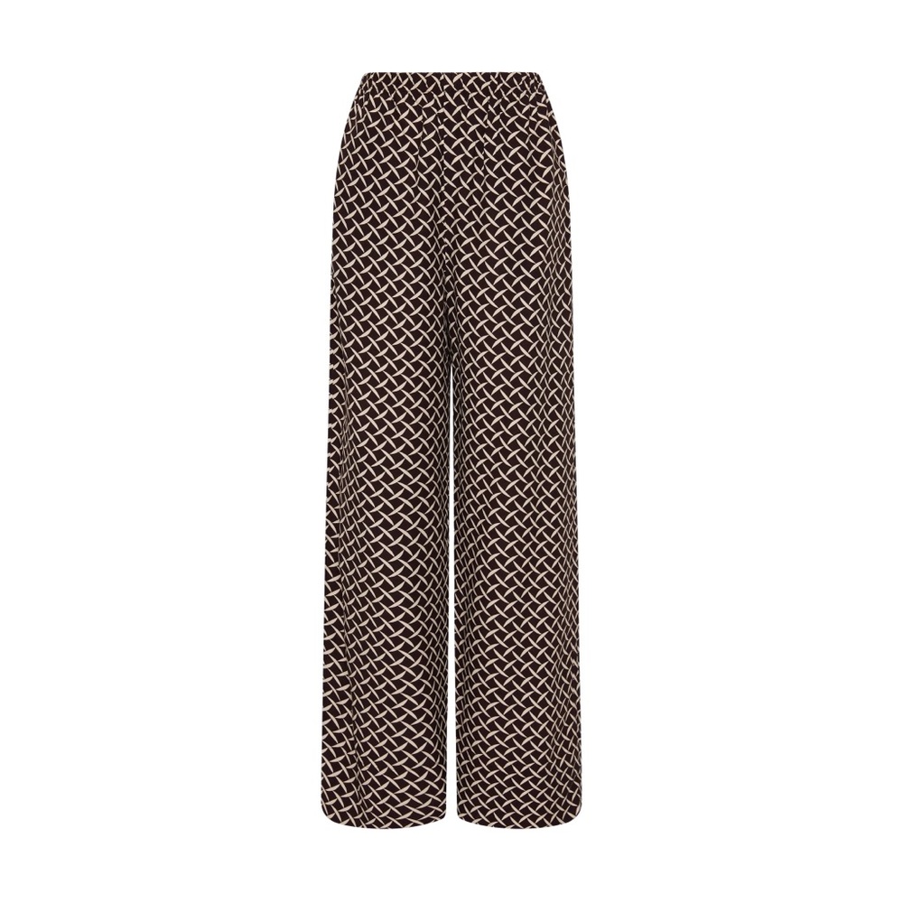 Faithfull the Brand Dalene Pant in Espresso Geo Print Wide Leg Relaxed Chocolate - Picture 3 of 9